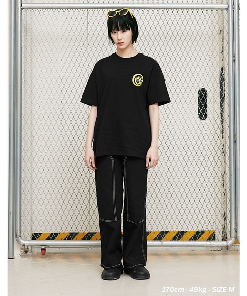 ISTKUNST(イストクンスト)の「『ISTKUNST/イストクンスト』LOGO&SMILEY TEE/ロゴ&スマイルプリント 半袖Tシャツ(Tシャツ/カットソー・レディース・ホワイト/ライトブルー/ブラック/パープル/ネイビー/ライトグリーン/ライトグレー・M/L)」の21枚目の写真