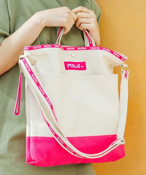MILKFED.（ミルクフェド）の「LOGO TAPE SHOULDER BAG（ショルダーバッグ・レディース・ホワイト/ブラック/レッド/ピンク・ONE SIZE）」の8枚目の写真