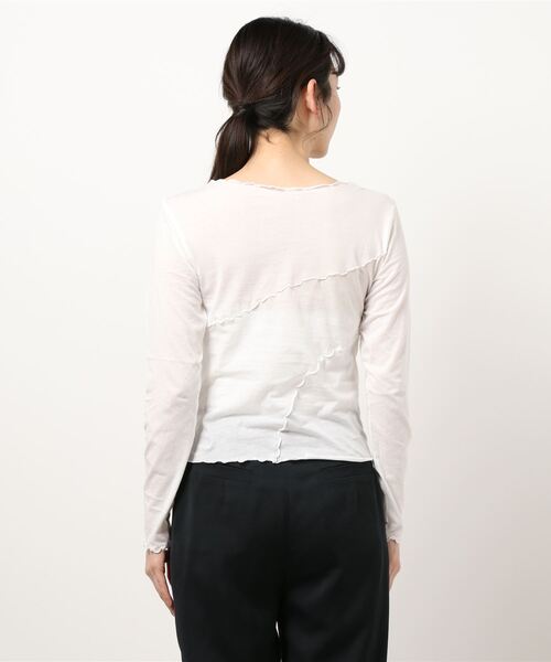 LAGUA GEM（ラグアジェム）の「RANDOM LINE TOPS（Tシャツ/カットソー・レディース・ホワイト/ブラック・FREE）」の3枚目の写真