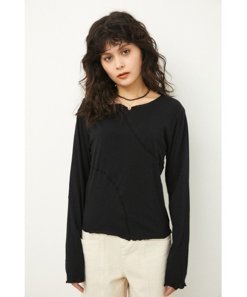 LAGUA GEM（ラグアジェム）の「RANDOM LINE TOPS（Tシャツ/カットソー・レディース・ホワイト/ブラック・FREE）」の19枚目の写真