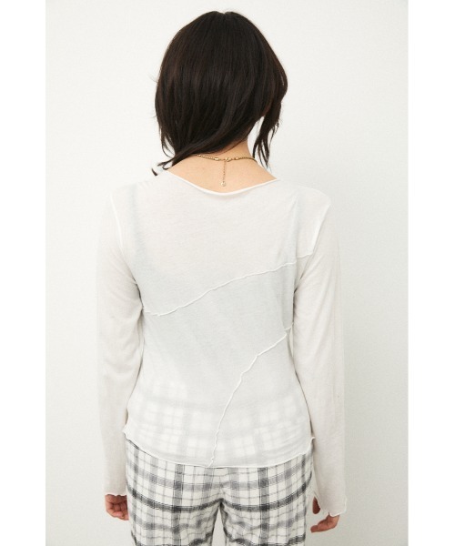 LAGUA GEM（ラグアジェム）の「RANDOM LINE TOPS（Tシャツ/カットソー・レディース・ホワイト/ブラック・FREE）」の12枚目の写真