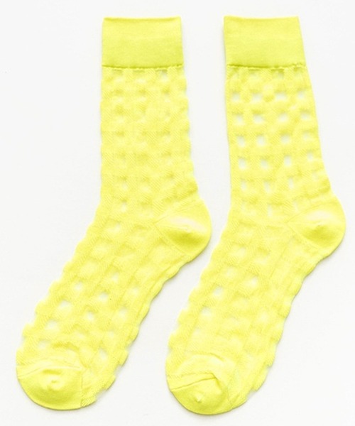 「kakko」(カッコ)の「レディース チェックシースルーソックス靴下 クルー丈(ソックス/靴下・レディース・J/K/F/C/A/H/G/B/E/I/D・FREE)」の5枚目の写真