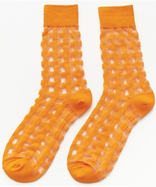 「kakko」(カッコ)の「レディース チェックシースルーソックス靴下 クルー丈(ソックス/靴下・レディース・J/K/F/C/A/H/G/B/E/I/D・FREE)」の7枚目の写真