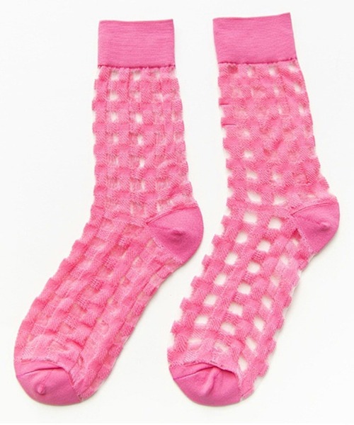 「kakko」(カッコ)の「レディース チェックシースルーソックス靴下 クルー丈(ソックス/靴下・レディース・J/K/F/C/A/H/G/B/E/I/D・FREE)」の8枚目の写真