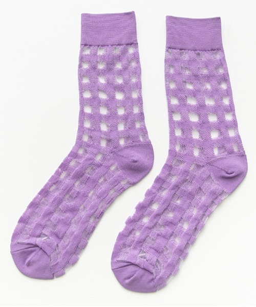 「kakko」(カッコ)の「レディース チェックシースルーソックス靴下 クルー丈(ソックス/靴下・レディース・J/K/F/C/A/H/G/B/E/I/D・FREE)」の11枚目の写真