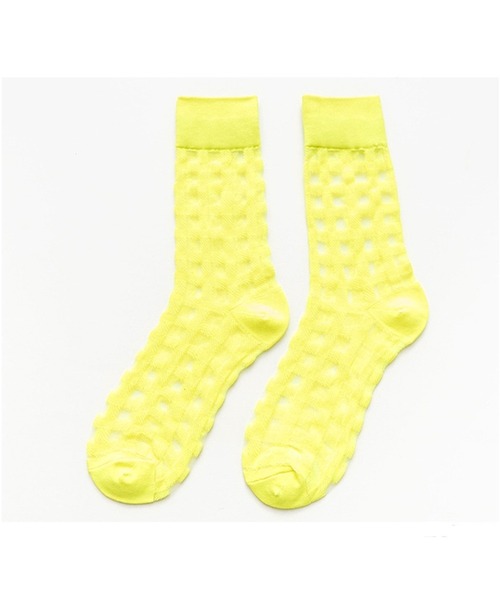 「kakko」(カッコ)の「レディース チェックシースルーソックス靴下 クルー丈(ソックス/靴下・レディース・J/K/F/C/A/H/G/B/E/I/D・FREE)」の12枚目の写真