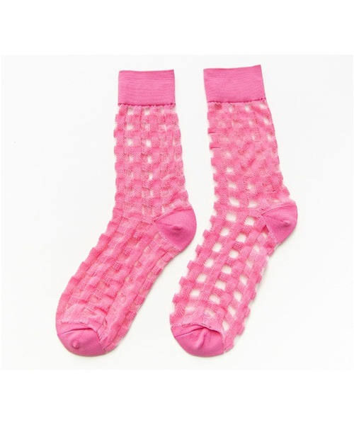 「kakko」(カッコ)の「レディース チェックシースルーソックス靴下 クルー丈(ソックス/靴下・レディース・J/K/F/C/A/H/G/B/E/I/D・FREE)」の15枚目の写真