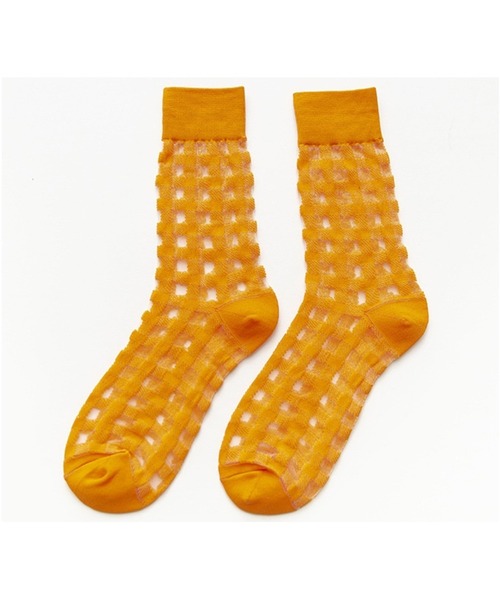 「kakko」(カッコ)の「レディース チェックシースルーソックス靴下 クルー丈(ソックス/靴下・レディース・J/K/F/C/A/H/G/B/E/I/D・FREE)」の14枚目の写真