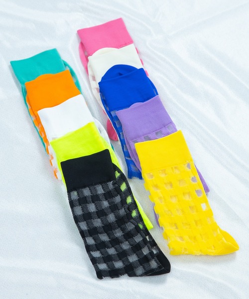 「kakko」(カッコ)の「レディース チェックシースルーソックス靴下 クルー丈(ソックス/靴下・レディース・J/K/F/C/A/H/G/B/E/I/D・FREE)」の17枚目の写真