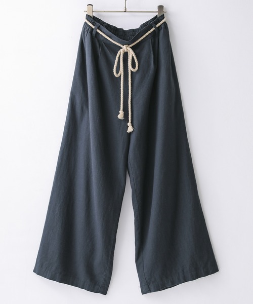 n'OrLABEL（ノアールレーベル）の「【廃盤】『風合いリネン混ワイドパンツ』（その他パンツ・レディース・カーキ/モカ/ネイビー/ブラック・2/1）」の4枚目の写真