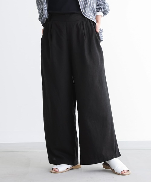 n'OrLABEL（ノアールレーベル）の「【廃盤】『風合いリネン混ワイドパンツ』（その他パンツ・レディース・カーキ/モカ/ネイビー/ブラック・2/1）」の2枚目の写真