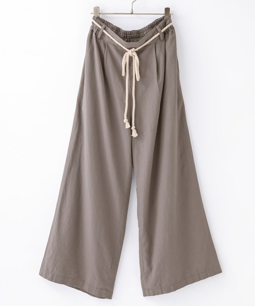 n'OrLABEL（ノアールレーベル）の「【廃盤】『風合いリネン混ワイドパンツ』（その他パンツ・レディース・カーキ/モカ/ネイビー/ブラック・2/1）」の3枚目の写真