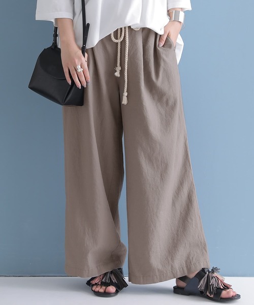 n'OrLABEL（ノアールレーベル）の「【廃盤】『風合いリネン混ワイドパンツ』（その他パンツ・レディース・カーキ/モカ/ネイビー/ブラック・2/1）」の6枚目の写真