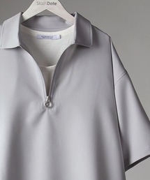 SlashDate | ハーフZIP半袖シャツ＋タンクトップ/レイヤードスタイル(Tシャツ/カットソー)