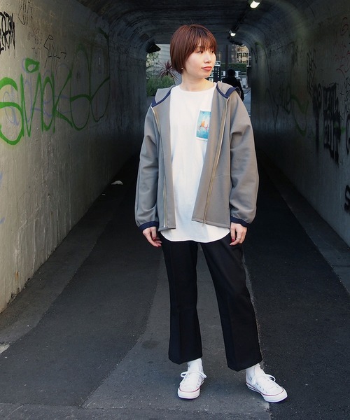 179/WG(イチナナキュウダブルジー)の「バックファスナーパーカー(パーカー・レディース・グレー/ブラック・FREE)」の14枚目の写真