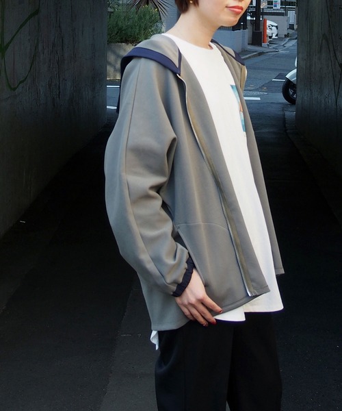 179/WG(イチナナキュウダブルジー)の「バックファスナーパーカー(パーカー・レディース・グレー/ブラック・FREE)」の18枚目の写真