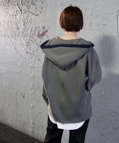 179/WG(イチナナキュウダブルジー)の「バックファスナーパーカー(パーカー・レディース・グレー/ブラック・FREE)」の16枚目の写真