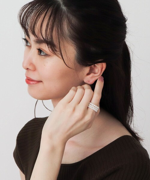 COCOSHNIK（ココシュニック）の「K10パール 形状記憶リング（リング・レディース・シルバー系・11号/7号/6号/9号/12号）」の3枚目の写真