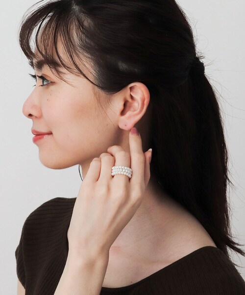 COCOSHNIK（ココシュニック）の「K10パール 形状記憶リング（リング・レディース・シルバー系・11号/7号/6号/9号/12号）」の4枚目の写真