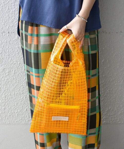 The Container Shop（ザ コンテナショップ）の「The Container Shop: PVC マルシェバッグ◇（ハンドバッグ・レディース・ホワイト/オレンジ・ONE SIZE）」の18枚目の写真