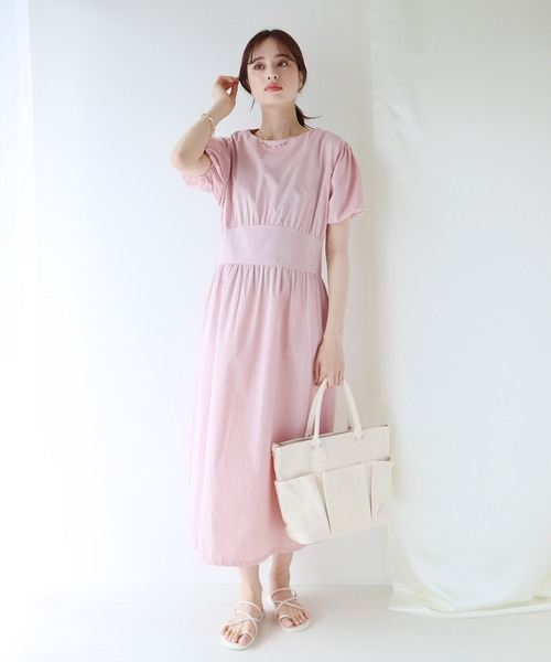 BLUEEAST（ブルーイースト）の「リボン付きパフスリーブワンピース（ワンピース・レディース・ピンク/ブルーグリーン/ベージュ・MEDIUM）」の17枚目の写真