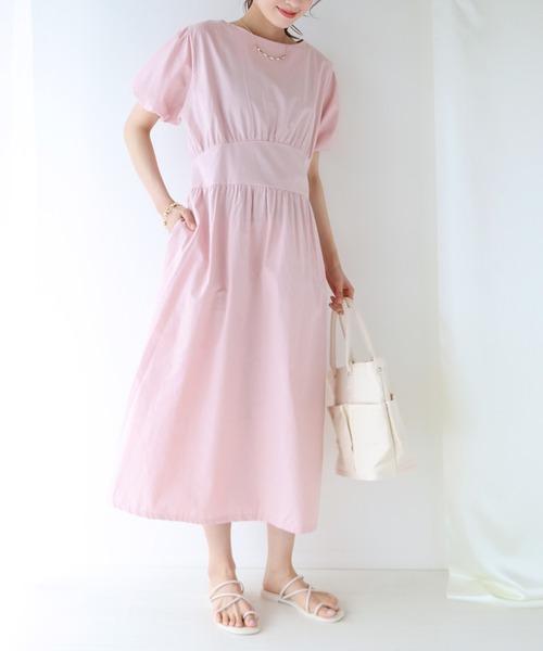 BLUEEAST（ブルーイースト）の「リボン付きパフスリーブワンピース（ワンピース・レディース・ピンク/ブルーグリーン/ベージュ・MEDIUM）」の19枚目の写真