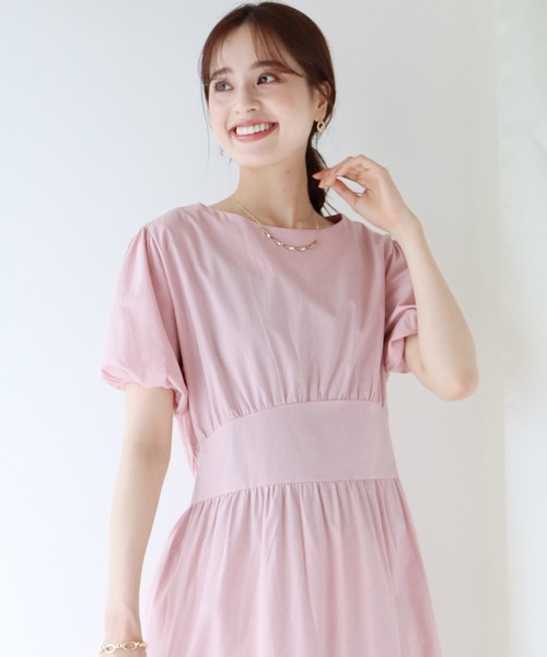 BLUEEAST（ブルーイースト）の「リボン付きパフスリーブワンピース（ワンピース・レディース・ピンク/ブルーグリーン/ベージュ・MEDIUM）」の20枚目の写真