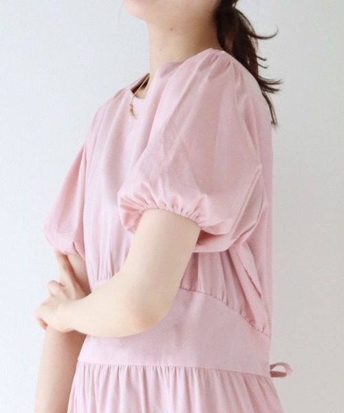 BLUEEAST（ブルーイースト）の「リボン付きパフスリーブワンピース（ワンピース・レディース・ピンク/ブルーグリーン/ベージュ・MEDIUM）」の22枚目の写真