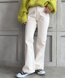 moment+ | カラーヘビーツイル＆デニムフレアパンツ(デニムパンツ)