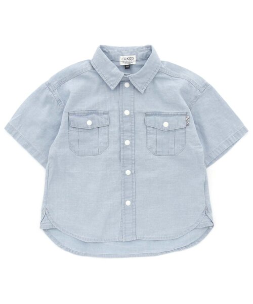 F.O.KIDS（エフオーキッズ）の「ワイドシャツ（シャツ/ブラウス・キッズ・ブルー/ストライプ/チェック・80/140/100/120/90/110/130/95）」の2枚目の写真