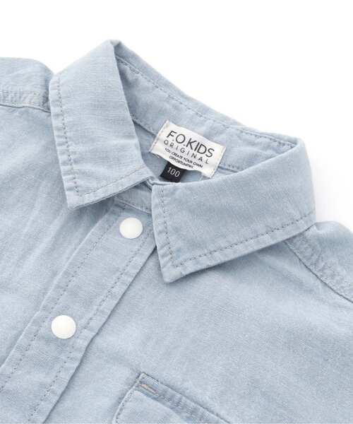 F.O.KIDS（エフオーキッズ）の「ワイドシャツ（シャツ/ブラウス・キッズ・ブルー/ストライプ/チェック・80/140/100/120/90/110/130/95）」の9枚目の写真