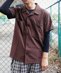 Z)【BLINGLEADS】720405/721405 梨地ジャージー開襟シャツ半袖