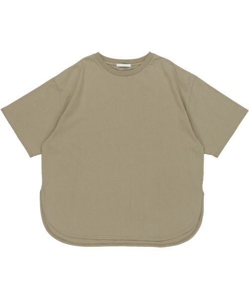 SPINNS（スピンズ）の「【ゆったりシルエット】サイドスリットデザイン 無地ビッグTシャツ（Tシャツ/カットソー・レディース・チャコール/ベージュ/ブラック/カーキ/オフホワイト/モカ・ONESIZE）」の15枚目の写真