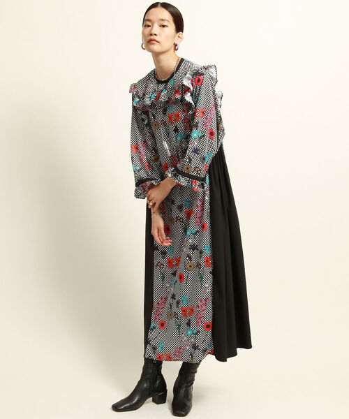 爆買い価格 セール Noma T D Ray Beams 別注 フラワー チェック ドレス ワンピース Ray Beams レイビームス のファッション 当店オーダー品 Arenatheatre Net