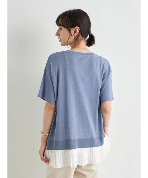 earth music&ecology（アースミュージックアンドエコロジー）の「ドッキングプリーツニットプルオーバー ＊（ニット/セーター・レディース・オフホワイト/ブルー/ブラック・FREE）」の14枚目の写真