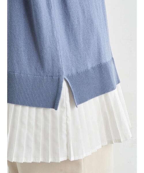 earth music&ecology（アースミュージックアンドエコロジー）の「ドッキングプリーツニットプルオーバー ＊（ニット/セーター・レディース・オフホワイト/ブルー/ブラック・FREE）」の17枚目の写真