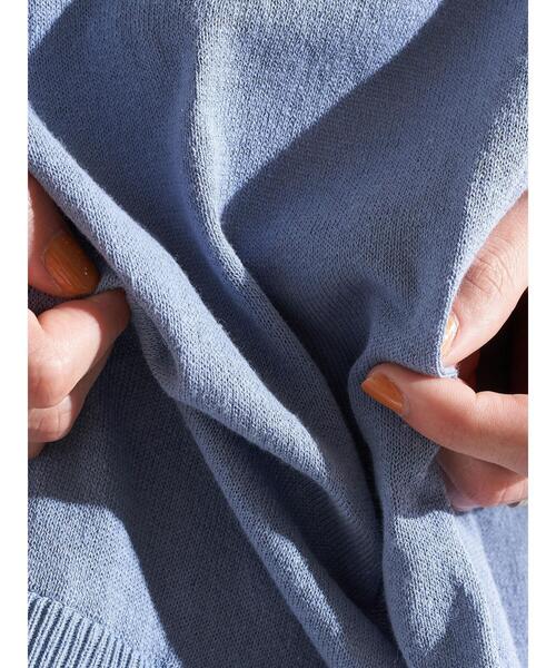earth music&ecology（アースミュージックアンドエコロジー）の「ドッキングプリーツニットプルオーバー ＊（ニット/セーター・レディース・オフホワイト/ブルー/ブラック・FREE）」の18枚目の写真