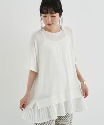 earth music&ecology | ドッキングプリーツニットプルオーバー ＊(ニット/セーター)