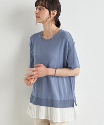 earth music&ecology | ドッキングプリーツニットプルオーバー ＊(ニット/セーター)