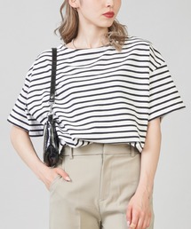 SPINNS | 【ゆったりシルエット】ボーダー半袖カットソー(Tシャツ/カットソー)