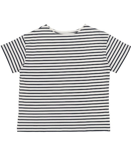 SPINNS（スピンズ）の「【ゆったりシルエット】ボーダー半袖カットソー（Tシャツ/カットソー・レディース・ブラック×ホワイト/グレイッシュベージュ/ネイビー・ONESIZE）」の10枚目の写真