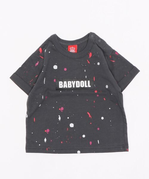 BABYDOLL(ベビードール)の「親子お揃い ペイントTシャツ 5258K(Tシャツ/カットソー・キッズ・カーキ/チャコールグレー・80cm/140cm/110cm/150cm/90cm/100cm/120cm/130cm)」の3枚目の写真