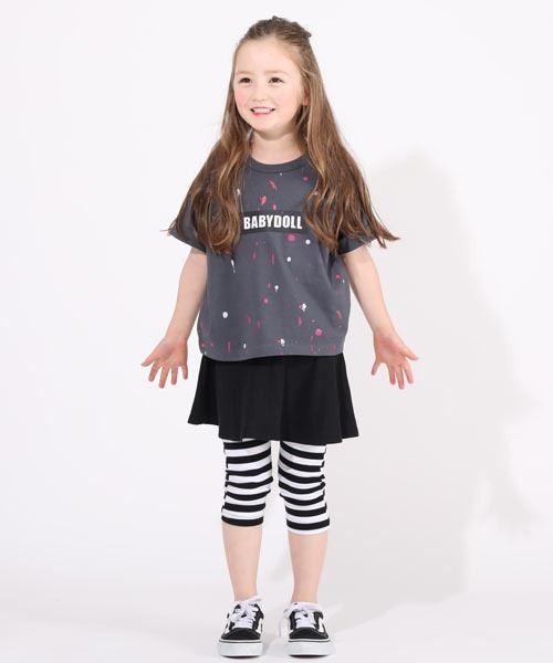 BABYDOLL(ベビードール)の「親子お揃い ペイントTシャツ 5258K(Tシャツ/カットソー・キッズ・カーキ/チャコールグレー・80cm/140cm/110cm/150cm/90cm/100cm/120cm/130cm)」の4枚目の写真