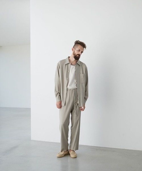 LIDNM/WOOL RAYON SLIT SHIRT（セットアップ）