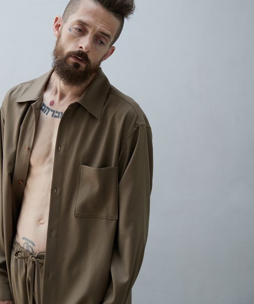 LIDNM（リドム）の「WOOL RAYON SLIT SHIRT（シャツ/ブラウス