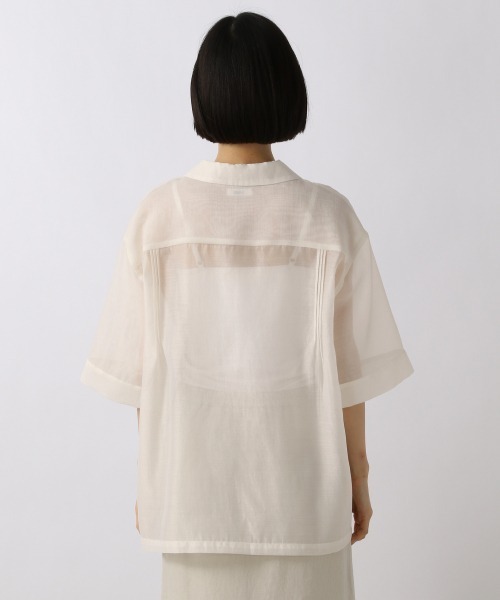 LOWRYS FARM（ローリーズファーム）の「オーガンジーショートシャツＳＳ　957500（シャツ/ブラウス・レディース・オフホワイト/ブラック/グリーン/レッド・FREE）」の8枚目の写真