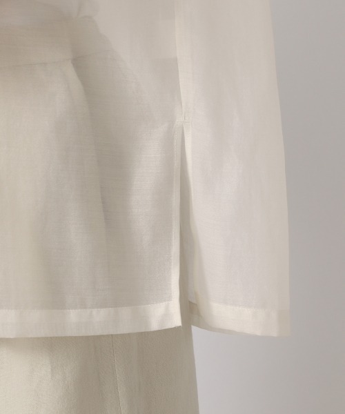 LOWRYS FARM（ローリーズファーム）の「オーガンジーショートシャツＳＳ　957500（シャツ/ブラウス・レディース・オフホワイト/ブラック/グリーン/レッド・FREE）」の12枚目の写真