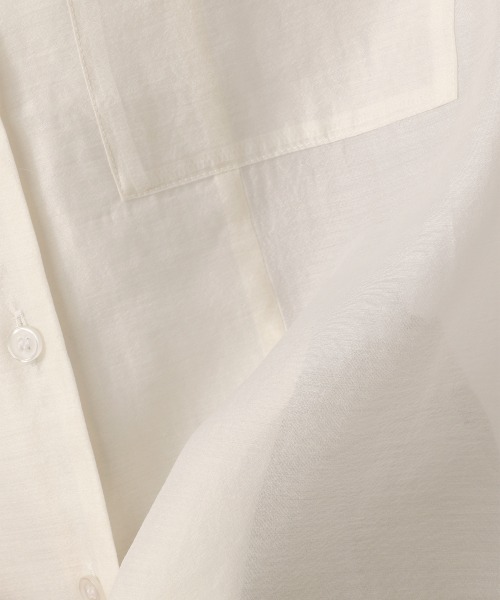 LOWRYS FARM（ローリーズファーム）の「オーガンジーショートシャツＳＳ　957500（シャツ/ブラウス・レディース・オフホワイト/ブラック/グリーン/レッド・FREE）」の14枚目の写真