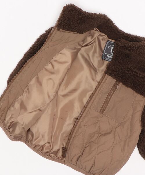MAKE YOUR DAY（メイクユアデイ）の「ボアキルト切替ブルゾン■80～140cm（ブルゾン・キッズ・ブラウン/カーキ/ミント・90/100/80/120/110/130/140）」の9枚目の写真