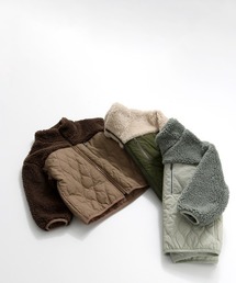 ボアキルト切替ブルゾン■80～140cm